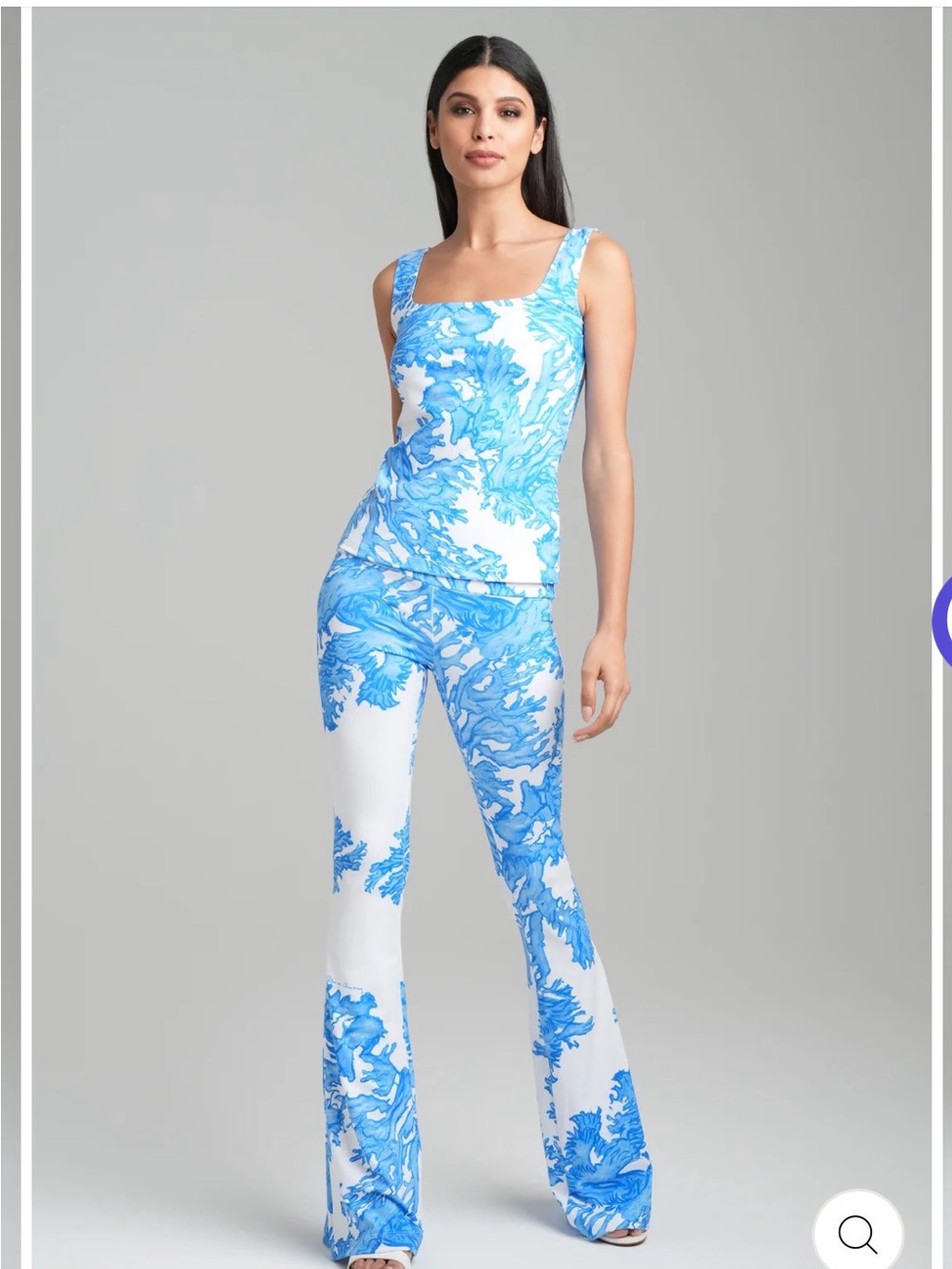 CATERINA STRETCH KNIT TANK TOP IN BLUE CORAL